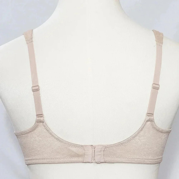 34D Cabernet Y92BN309 Seamless Shimmer Lace Underwire Bra Nude Gently Pre-owned - Picture 3 of 3